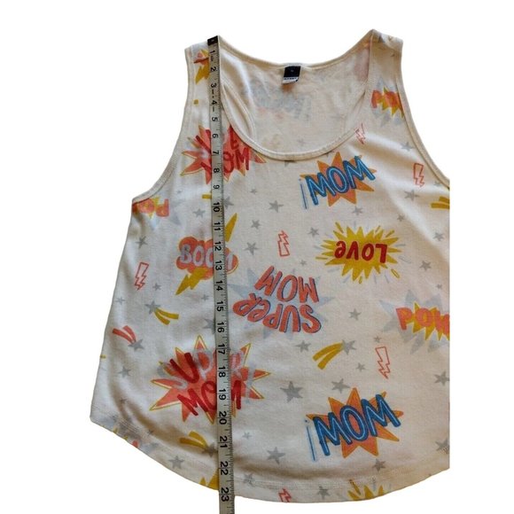 Old Navy Top Womens Medium Mom Tank Colorful Comic - Picture 4 of 9